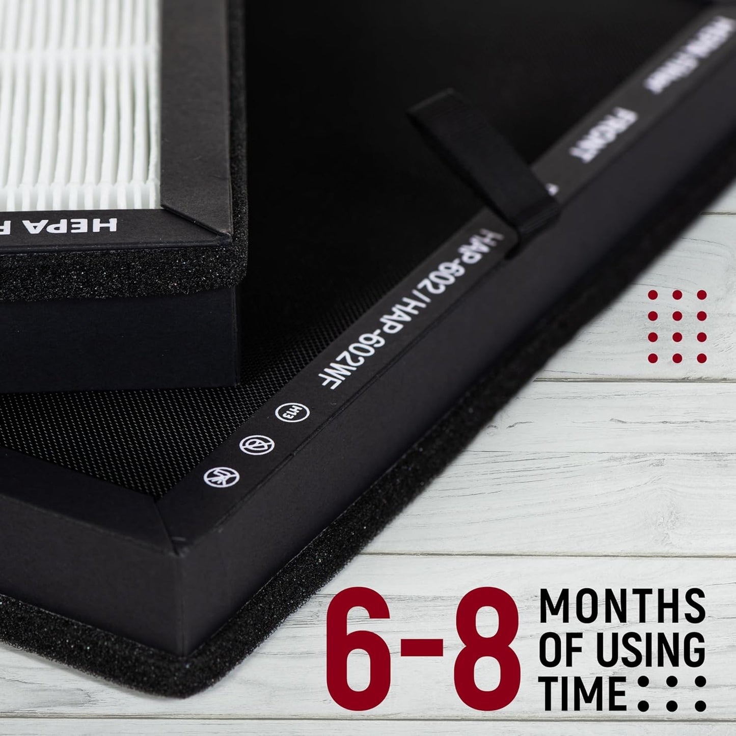 2 Pack HAP602 Replacement Filters Compatible with ECOSELF HAP602/HAP602WF, 3-in-1 HEPA Filter for Air Purifier, High-Efficiency Home Use