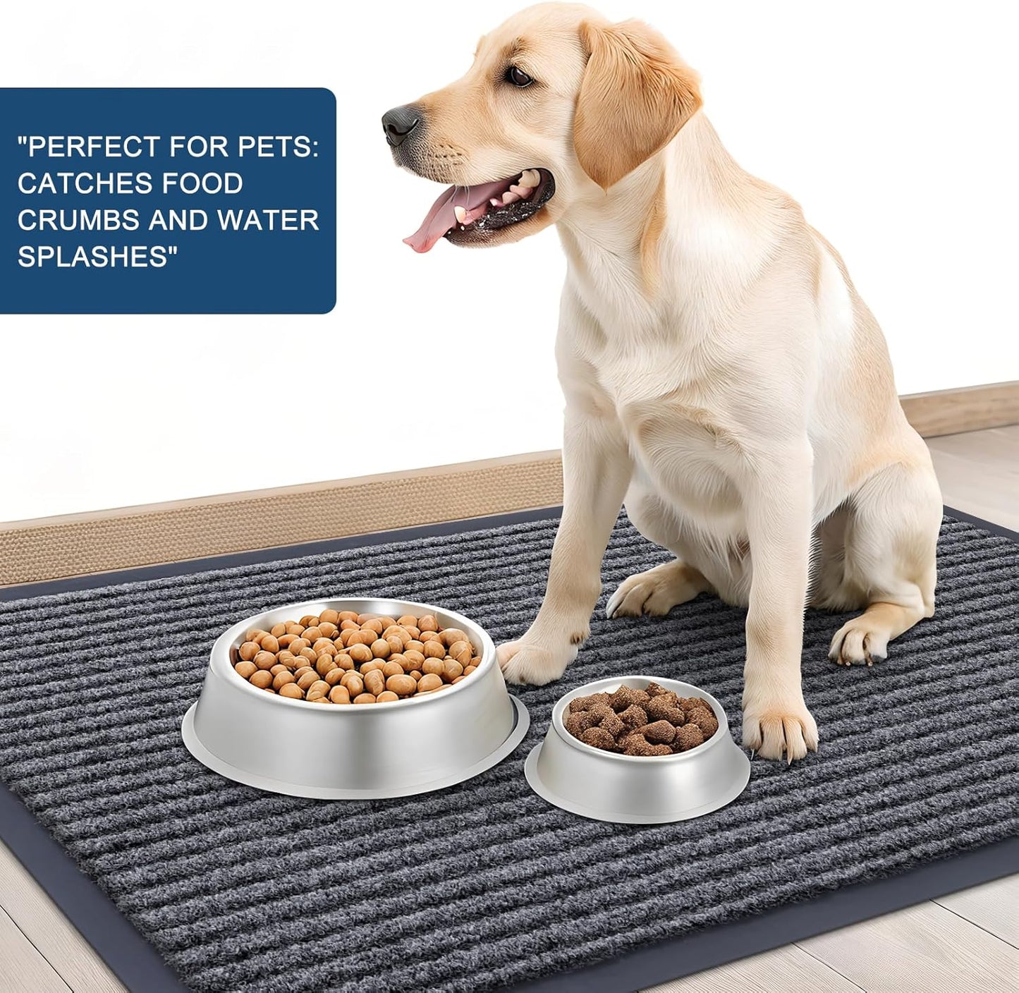 OLANLY Front Door Mat Indoor Outdoor Entrance, Waterproof Heavy Duty Doormat, Fade Resistant, Low Profile, Easy Clean Patio Porch Welcome Floor Mats for Entry, 71x24, Grey