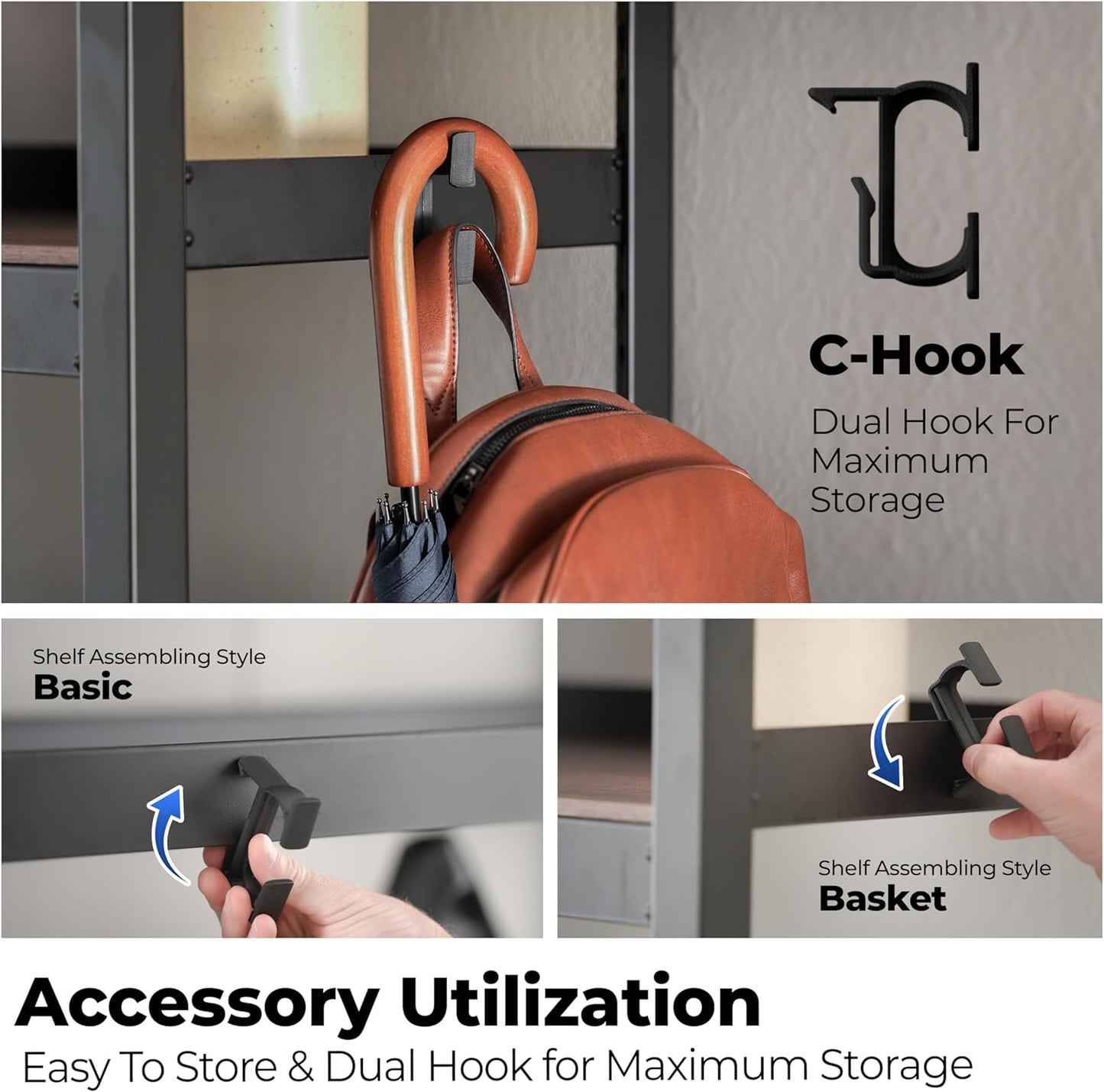 HOMEDANT House 5-Tier Metal Rolling Cart Shelf Rack Casters Heavy Duty Wheel Shelving Unit Adjustable Utility Storage Shelves Organizer Shelf Kitchen Garage 24.4" W x 16.5" D x 62.2" H 10Pack