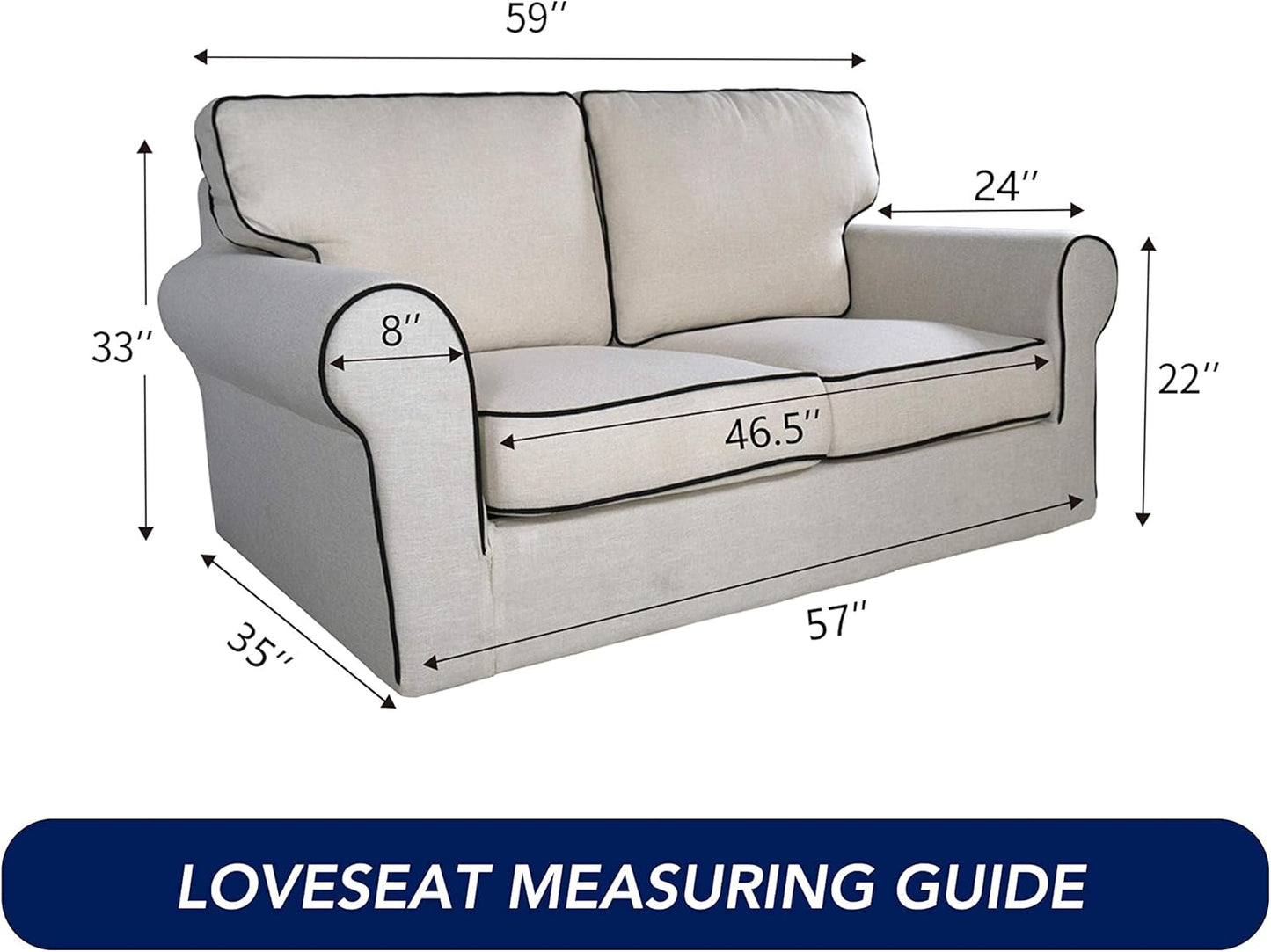 PureFit Reversible Quilted Sofa Cover, Water Resistant Medium Slipcover Furniture Protector, Washable Couch Cover with Non Slip Foam and Elastic Straps for Kids, Dogs, Pets (Loveseat, Camel/Ivory)