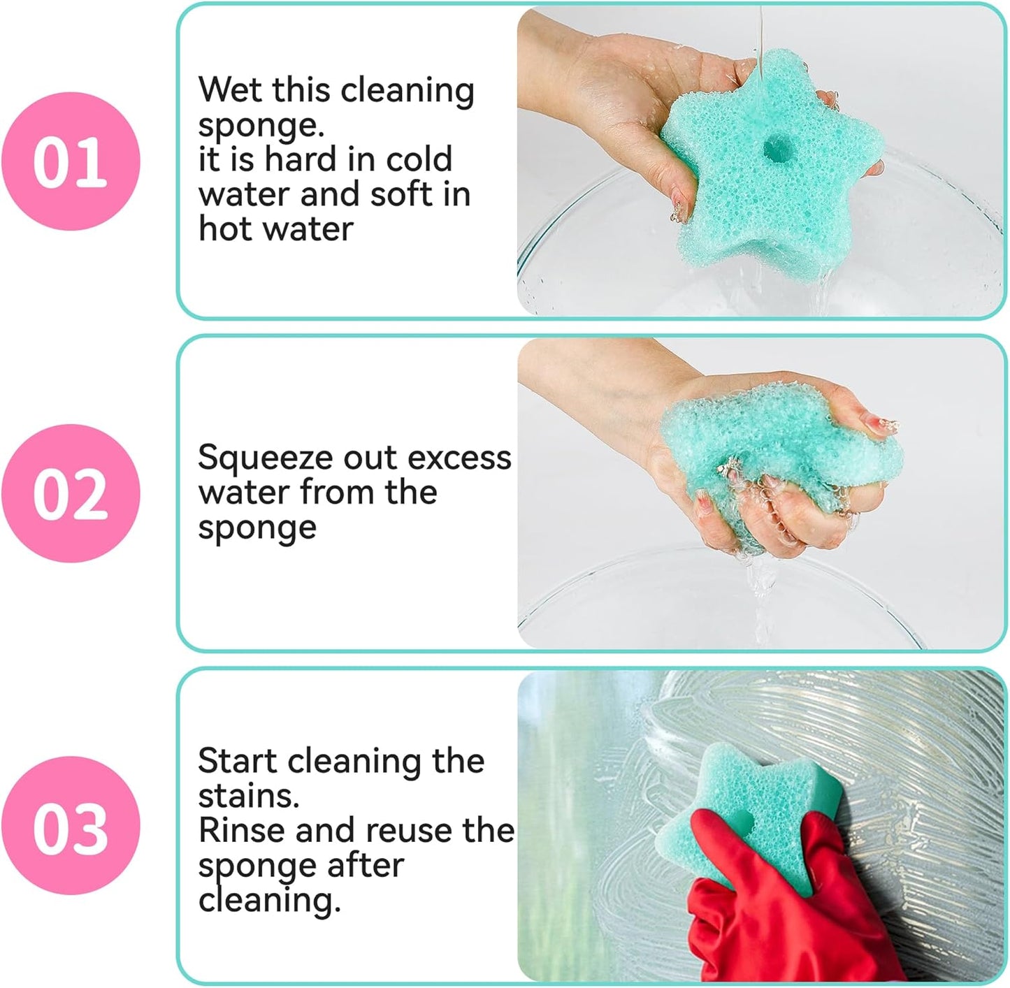 4 Pack Kickleen Scrub Color Sponge with Suction Hanger,Non-Scratch, Multipurpose Dish Cleaning Temperature Controlled Sponge for Kitchen, Bathroom (Mix Color)
