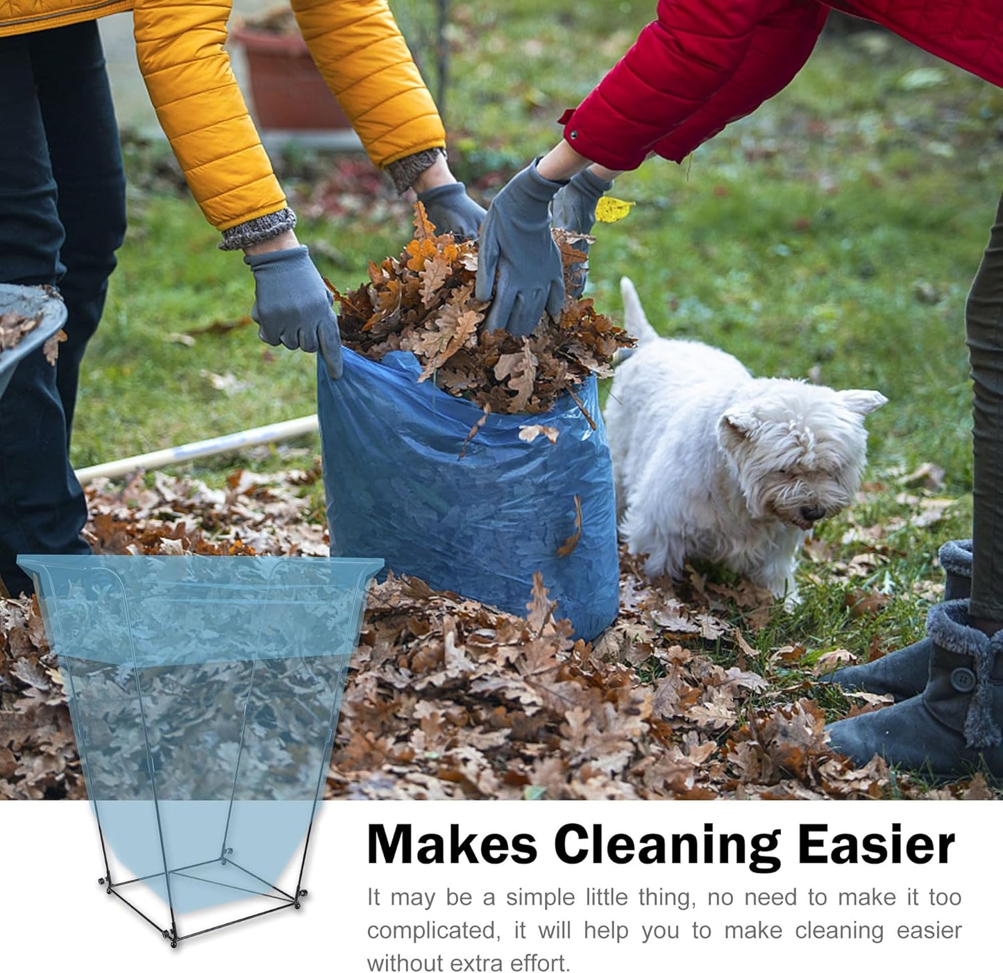 Metal Trash Bag Holder - Garbage Bag Holder Frame Holds 30-45 Gallon Bags-Multi-Use Outdoor Leaf Bag Stand for Yard Camping Garden Lawn Party Supplies (1 Pcs)