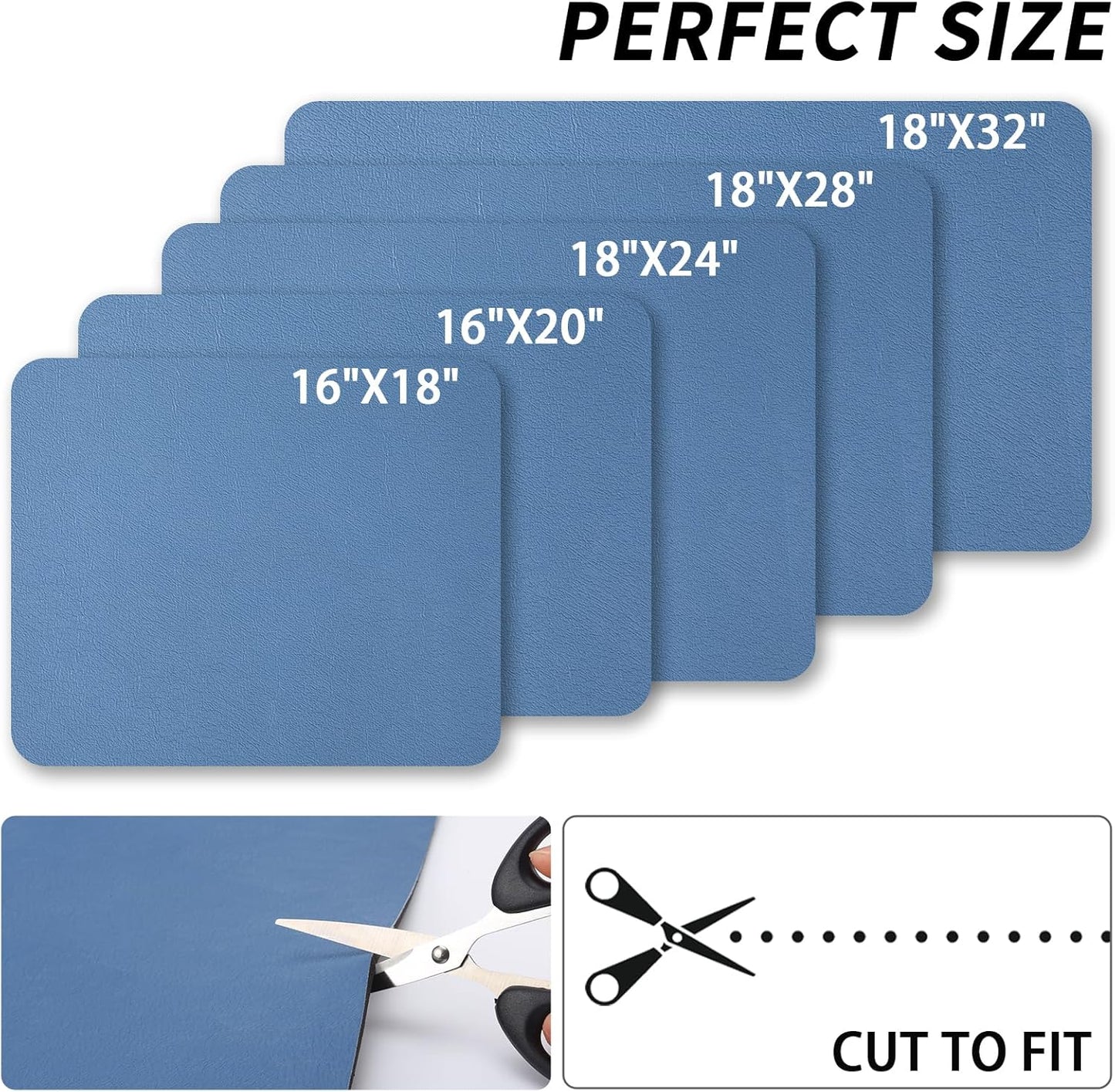 Dish Drying Mat for Kitchen Counter, Heat Resistant Drainer Mats with Non-slip Rubber Backed, Hide Stain Kitchen Super Absorbent Draining Mat, Easy to Clean Dish Rack Pad, Blue 18"x28"