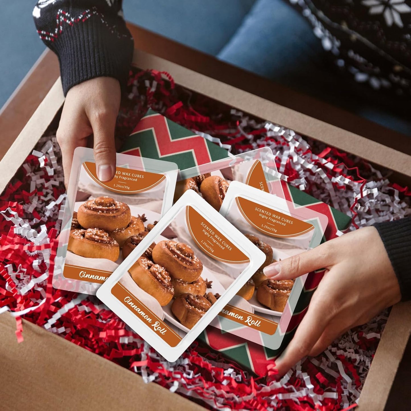 SCENTORINI Wax Melts, Fall Wax Melts, Pack of 4, Cinnamon Roll Scent, for Candle Making and Home Fragrance