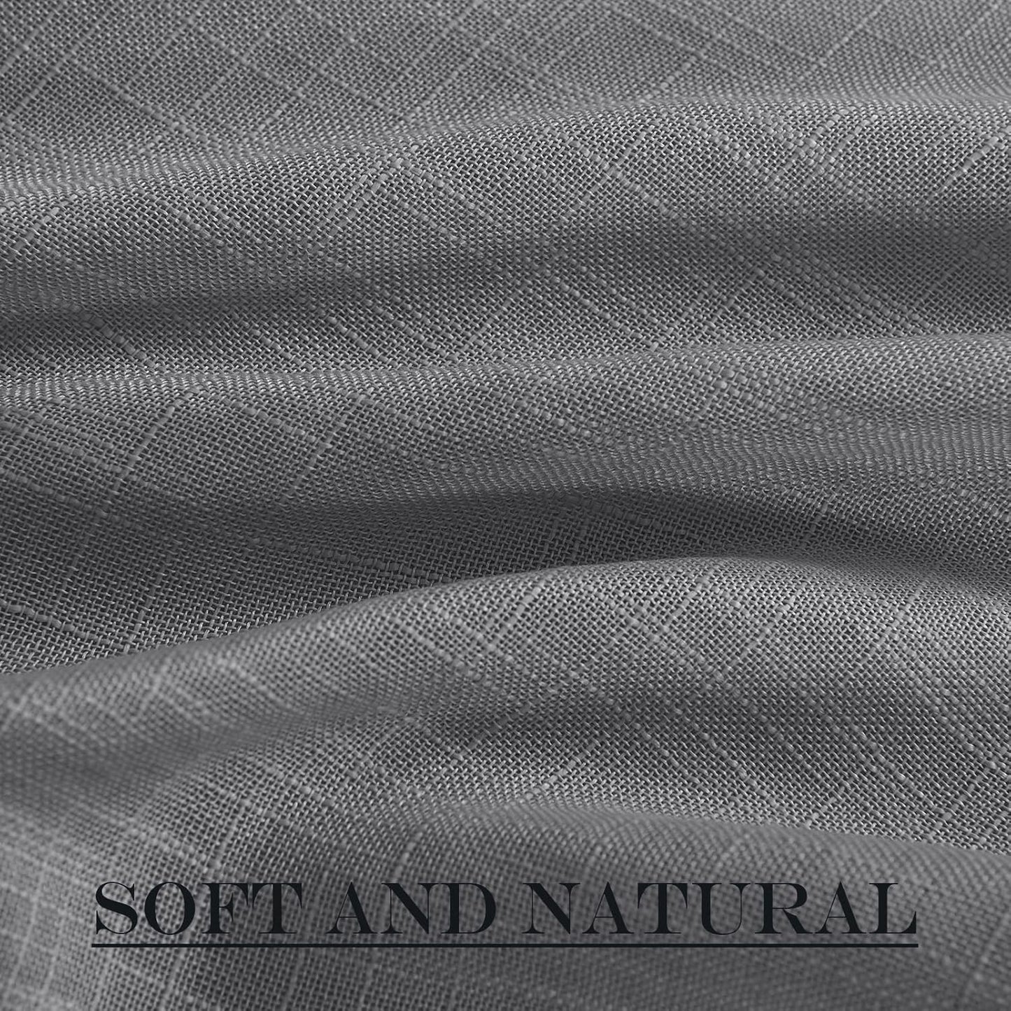 NICETOWN Semi Sheer Curtains 64 inches Long for Front French Door, Farmhouse Light Filtering Window Panels for Glass Office, Door Window Covering with Tieback, 26 Inches Wide, 1 Panel, Dark Grey