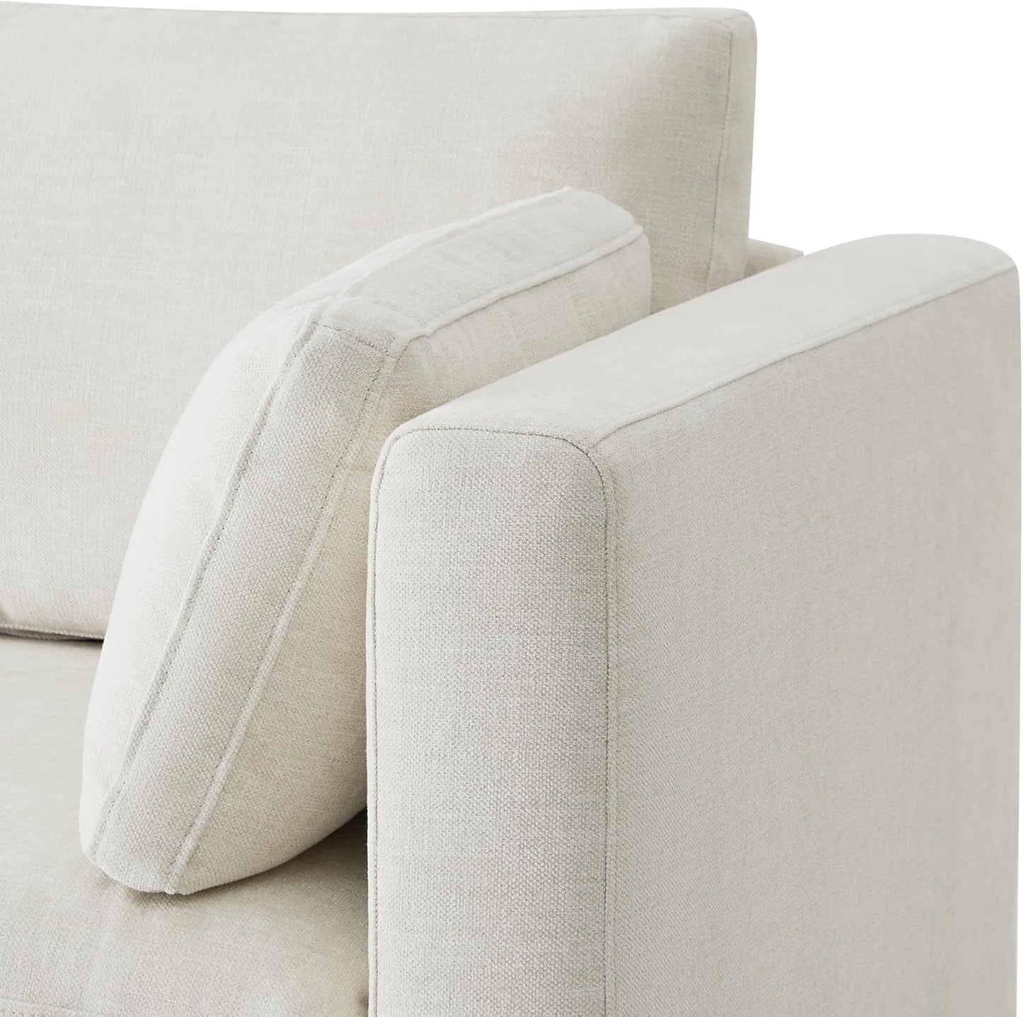 CHITA Sectional Sofa Set, Comfty Cloud Couch, FSC Certified Deep Seat Sectional Couch for Lving Room, 112 inch Width, 3 Seat Modern Modular Sofa, Linen