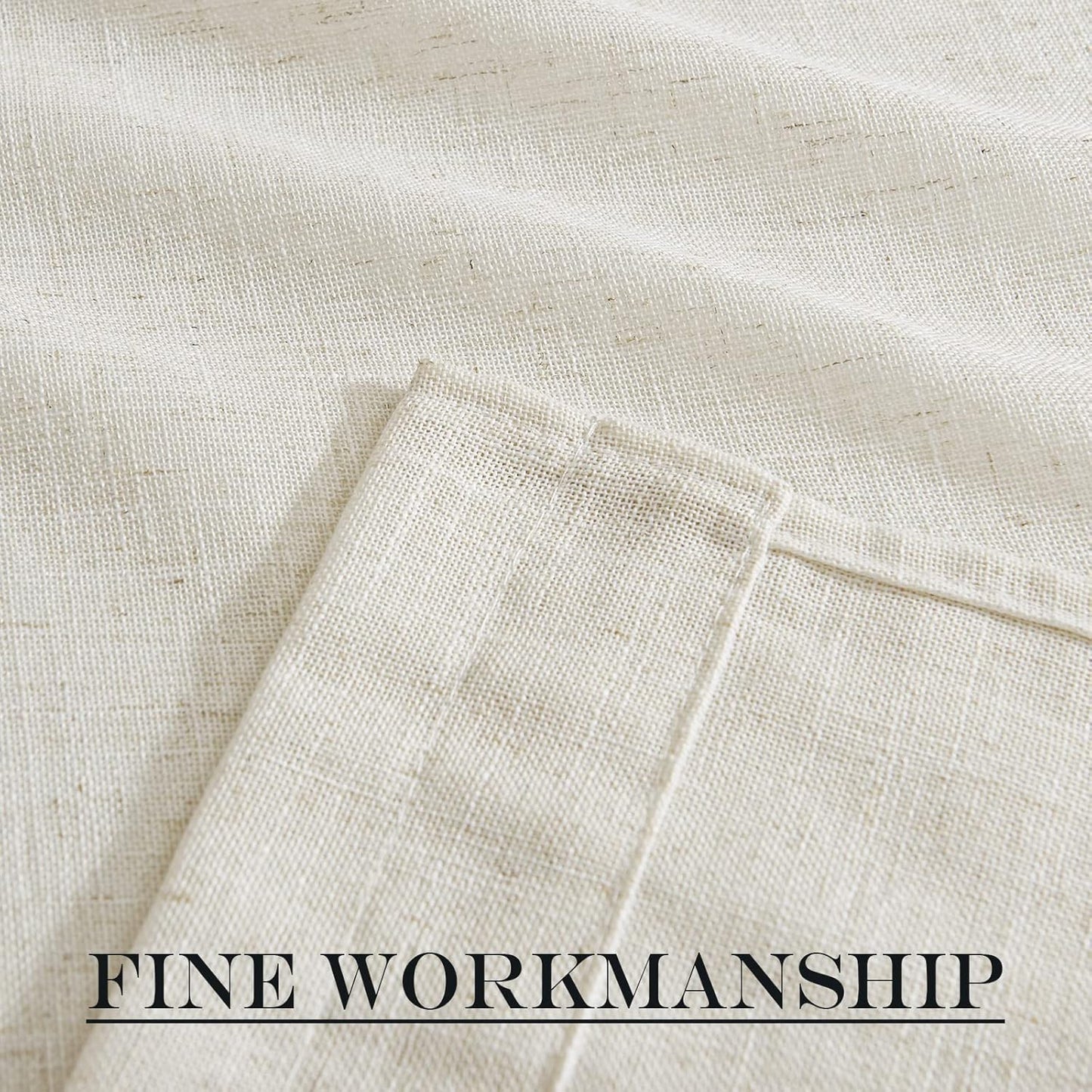 NICETOWN Front Door Curtain - Soft Beige Linen Weave Pattern Door Shade for Windows Light Filtering Rod Pocket French Window Cover for Entryway/Garage with Tieback, 1 Panel, 26" W x 40" L