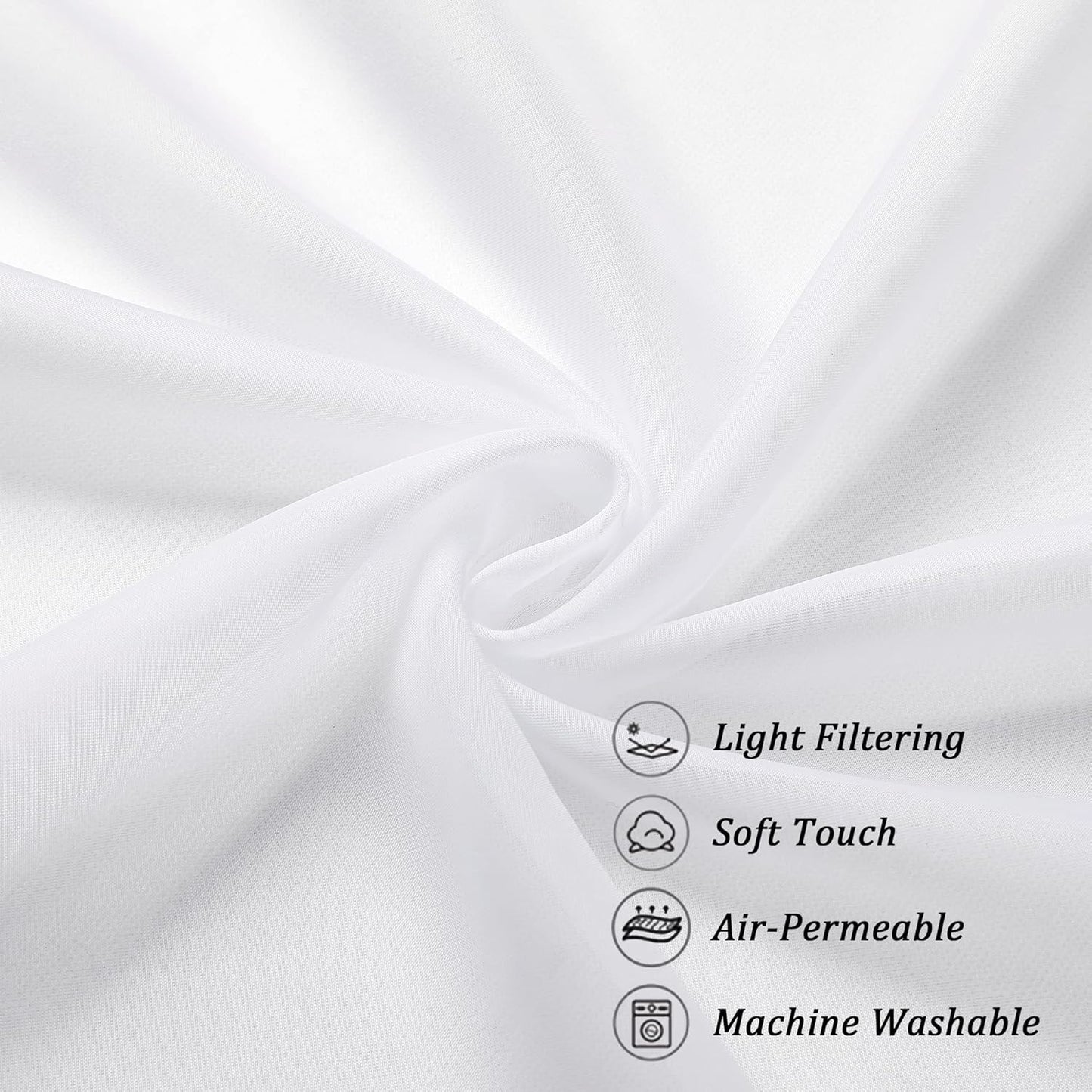 Chyhomenyc Sheer White Tier Curtains 24 Inch Length Set, Small Window Curtains Treatment for Bathroom/Living Room/Cafe/Basement, Short Voile Curtain Tiers 42in x 24in, Rod Pocket, 2 PCS