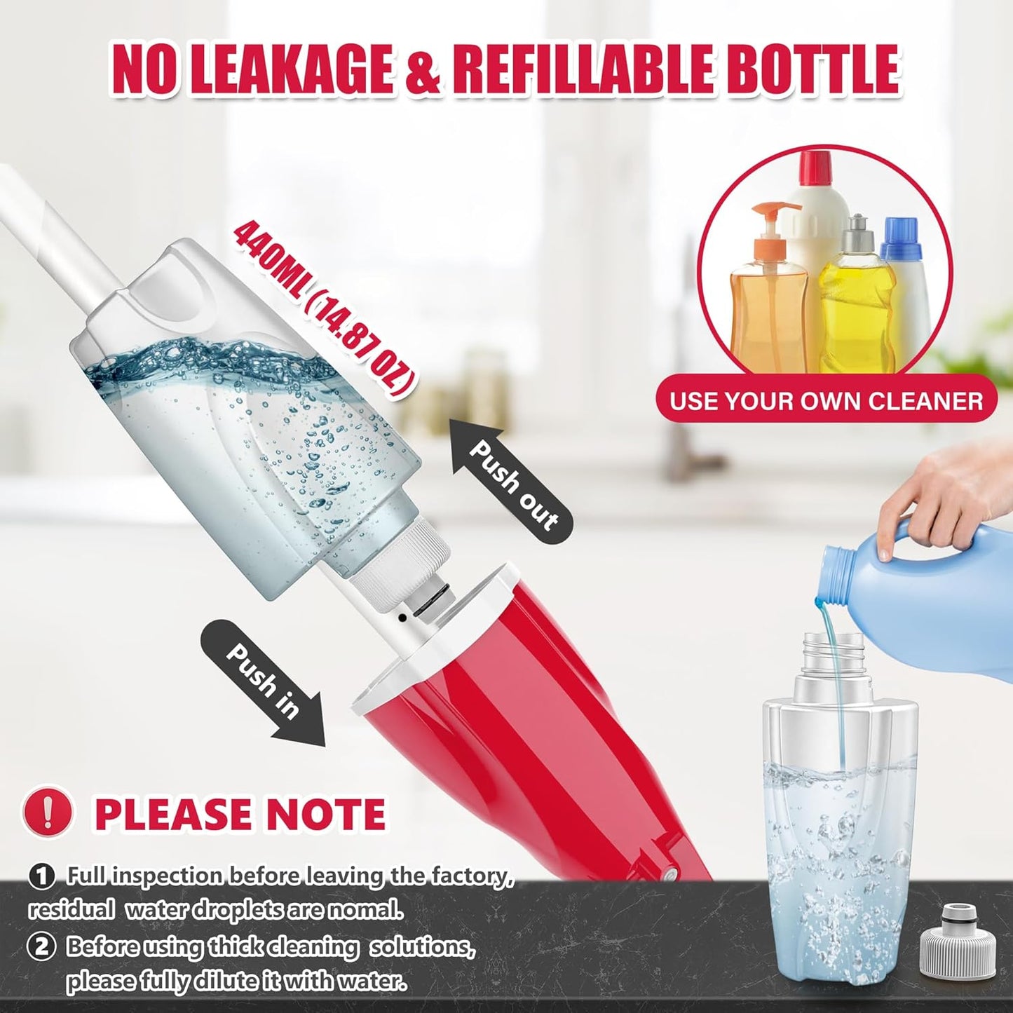 Spray Wet Mops for Hardwood Floor Cleaning: EXEGO Microfiber Dry Dust Spray Mop with 3 Washable Pads fit for Swiffer PowerMop - Wet Jet Mop Flat Floor Mops with Sprayer for Wood Laminate Ceramic Tiles