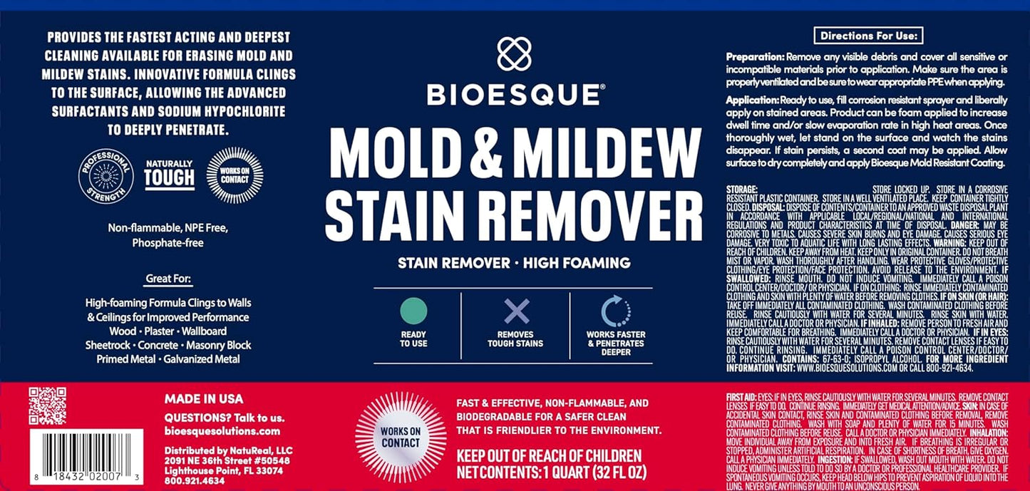 Bioesque Mold & Mildew Stain Remover, 1 Gallon (Pack of 1)