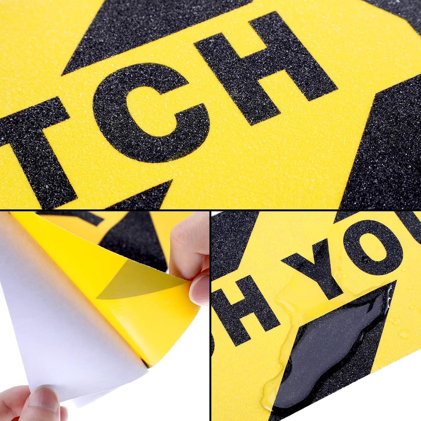 Boao 24 Pieces Watch Your Step Stickers Sign 6 x 24 Inch Caution Watch Your Step Floor Decals Warning Sticker Adhesive Tape Anti Slip Abrasive Tape for Workplace Safety Wet Floor Caution