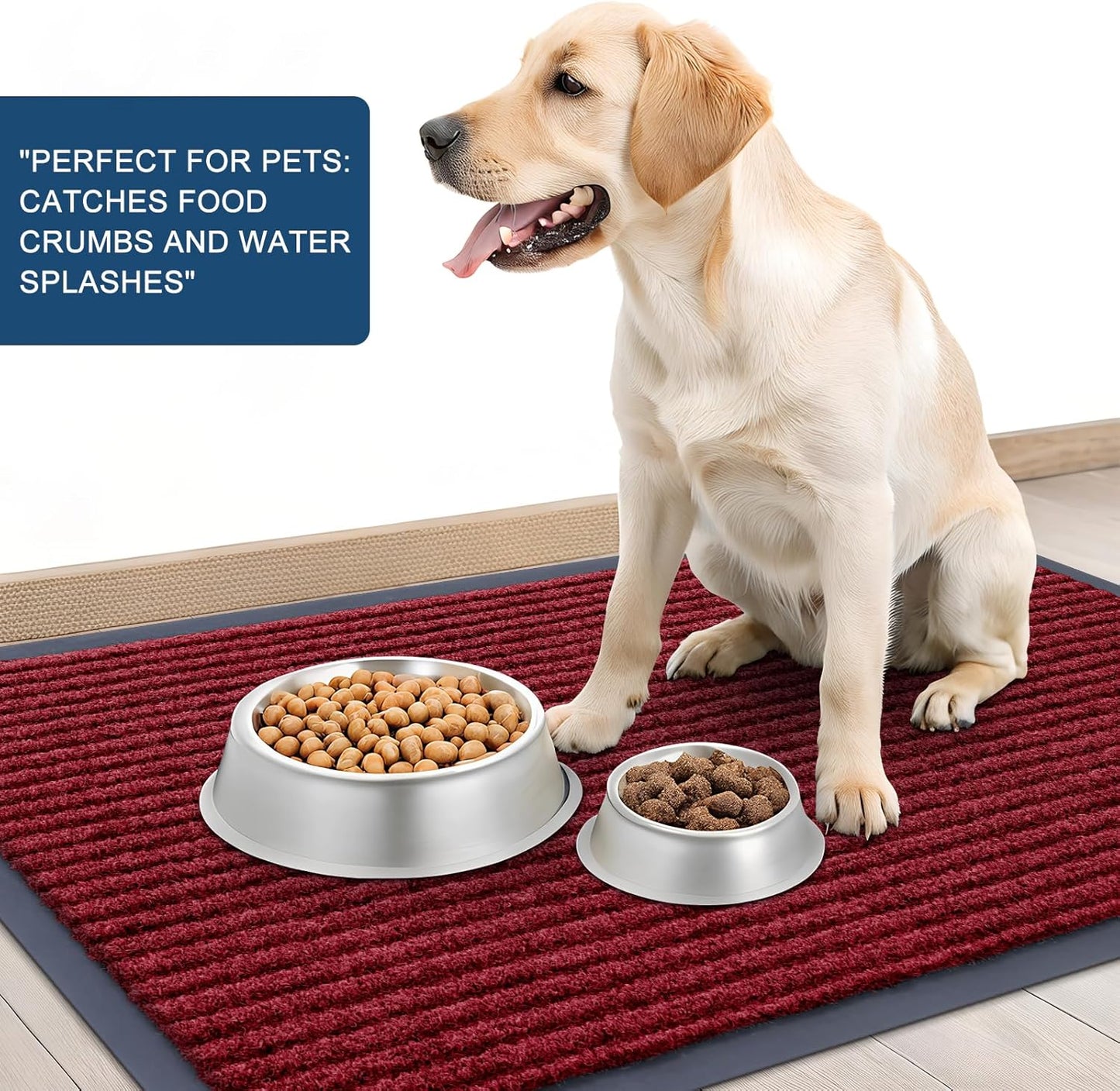 OLANLY Front Door Mat Indoor Outdoor Entrance, Waterproof Heavy Duty Doormat, Fade Resistant, Low Profile, Easy Clean Patio Porch Welcome Floor Mats for Entry, 71x24, Wine Red