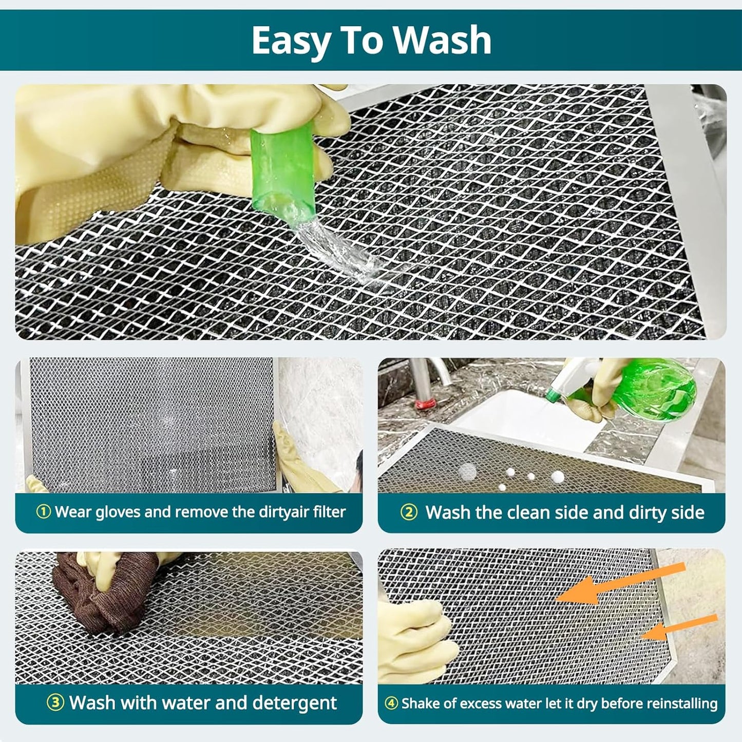 Torjim 14x30x1 MERV8 Washable Electrostatic Air Filter - AC/HVAC Furnace Filter, Permanent, Easy Install, Breathe Fresher