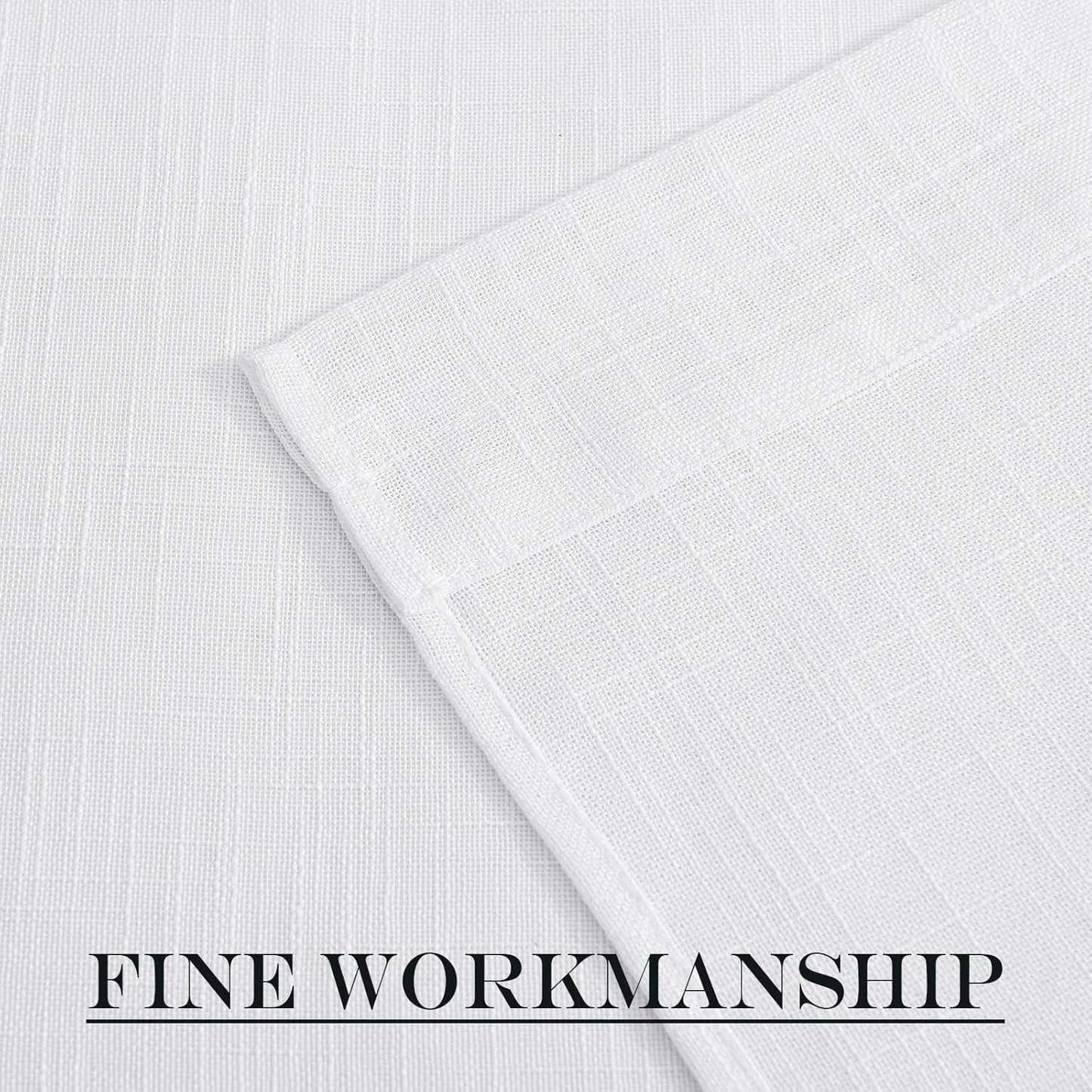 NICETOWN Sidelight Sheer Door Window Curtains - Semi Light Filtering French Door Curtain with Tieback, 26 x 50 Inch, White