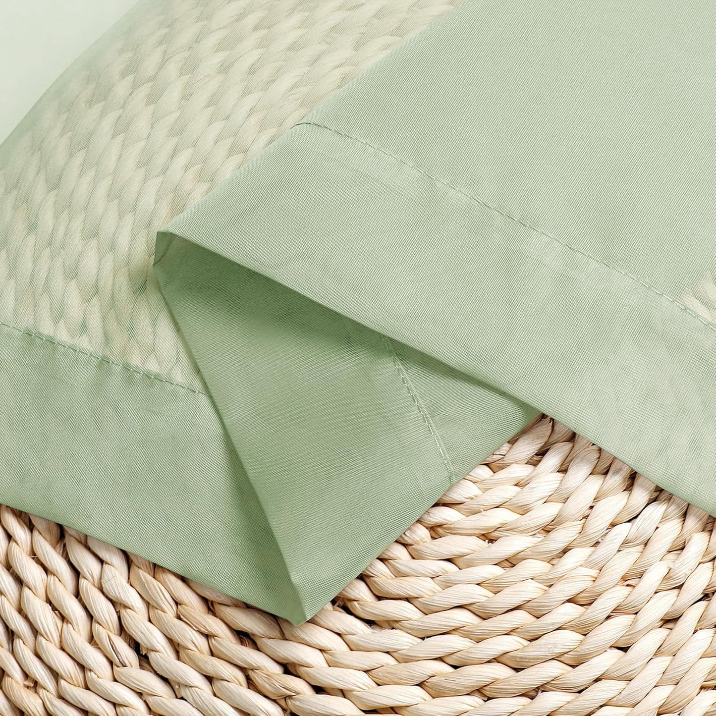 Chyhomenyc Light Green Sheer Valances for Windows 2 Pack, Small Window Curtains for Living Room Bathroom Cafe Laundry Basement, Modern Top Dual Rod Pocket Voile Curtain, 42W x 14L inches