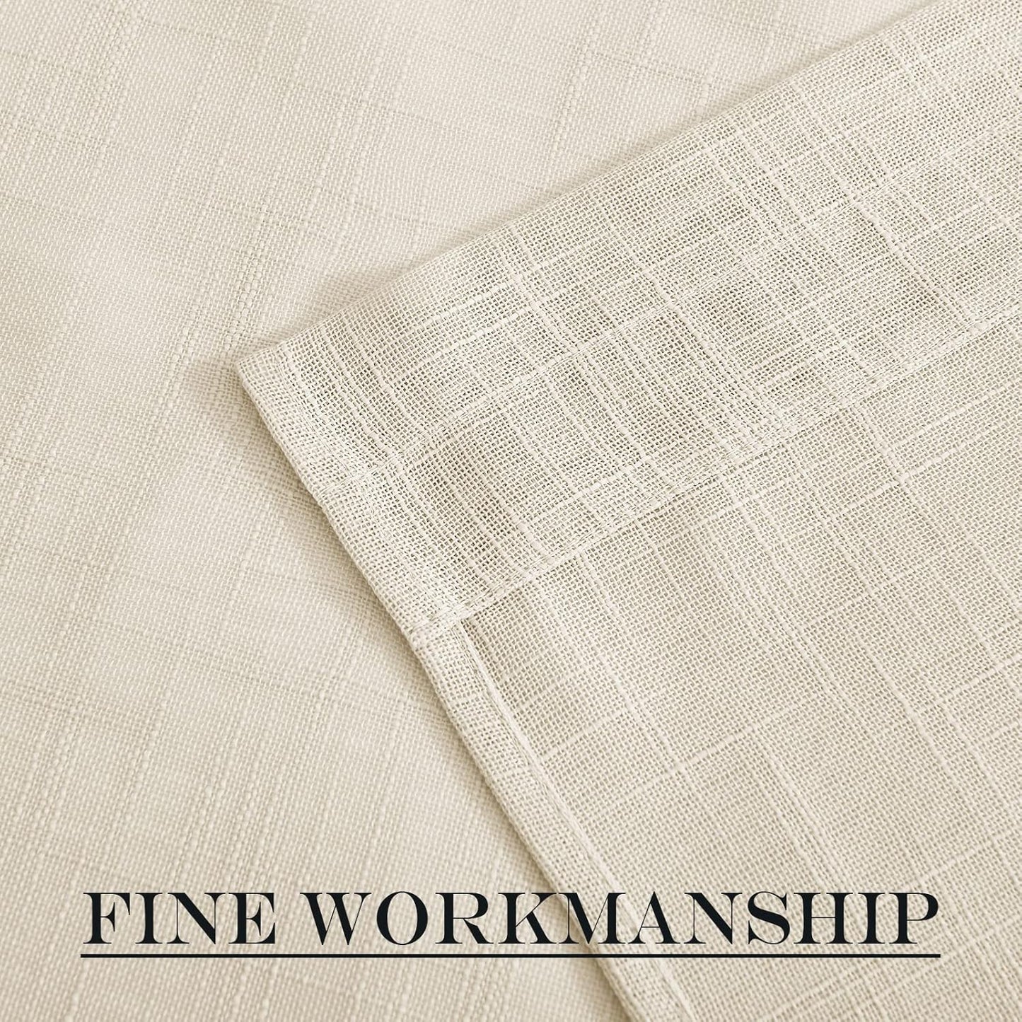 NICETOWN French Door Curtain - Linen Textured French Door Drape Privacy Open Weave Sheer Panel (30 inches Width by 40 inches Length, 1 Panel, Beige, Tieback Included)