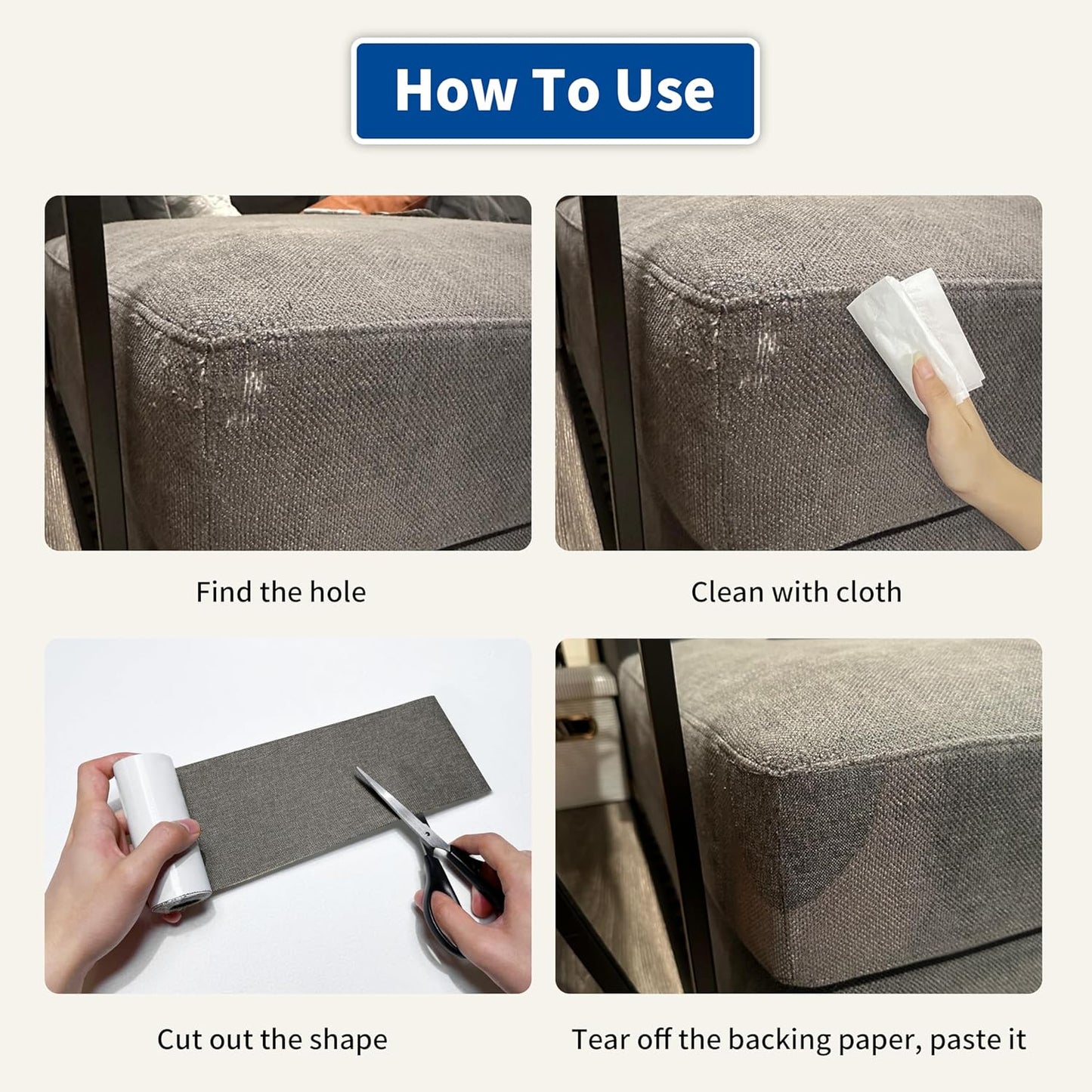 KING MOUNTAIN Linen Repair Patches, Self-Adhesive Fabric Patches, 4 X 63 inch Extra Size, Multi Color, Can be Used for Sofa Repair and Linen Clothes Repair (Yellow)