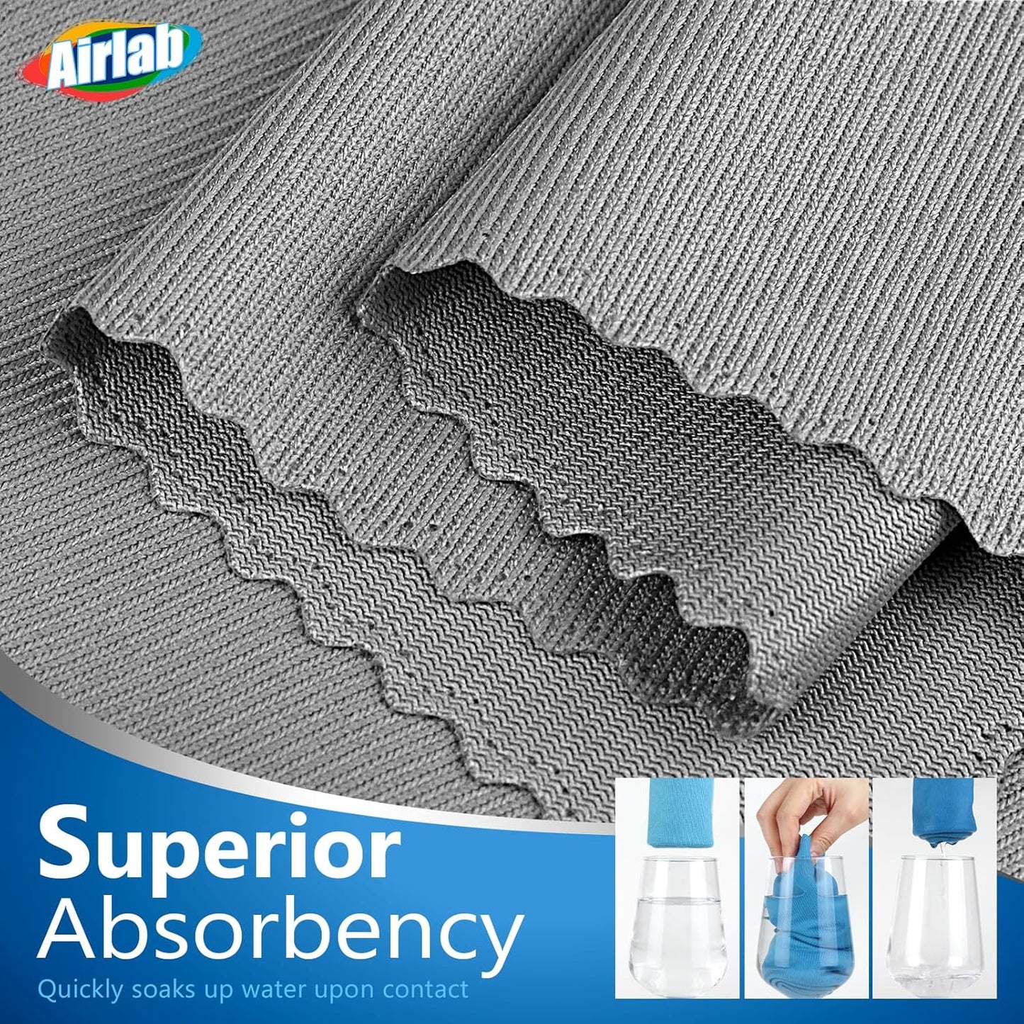 Microfiber Cleaning Cloth Glass Window Stainless Steel Mirror Polishling Rags Eyeglass Windshield Household Nano Sparkle Cloth Lint Free Cloth Cleaning Supplies Shiny Wipes, Pack of 8, 16" x 12"