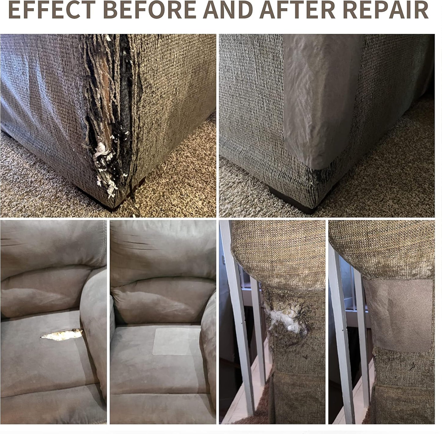 KING MOUNTAIN Coarse Linen Fabric Patches, Self-Adhesive, 12x40 Inch, Multi Color, For Sofa & Clothes Repair