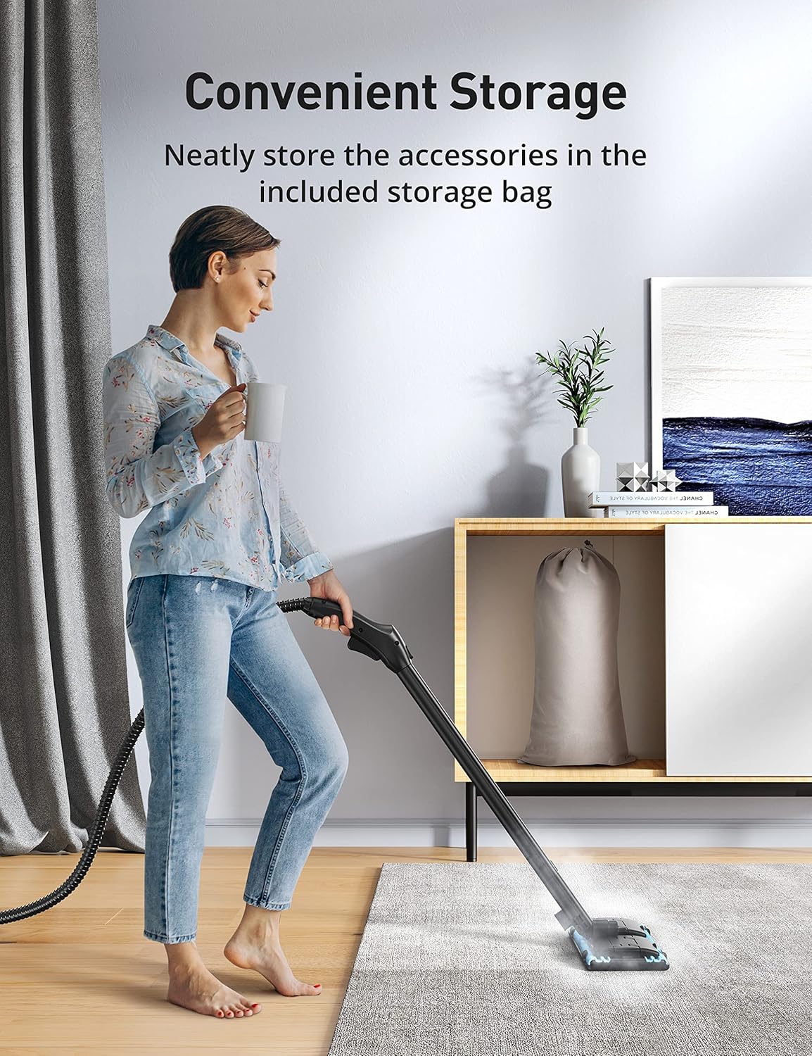 Steamer for Cleaning, Aspiron Multipurpose Portable Canister Steamer with 21 Accessories, Chemical-free, Steam Cleaner Carpet and Upholstery Floors Car Kitchen Tiles, 1.5L Capacity