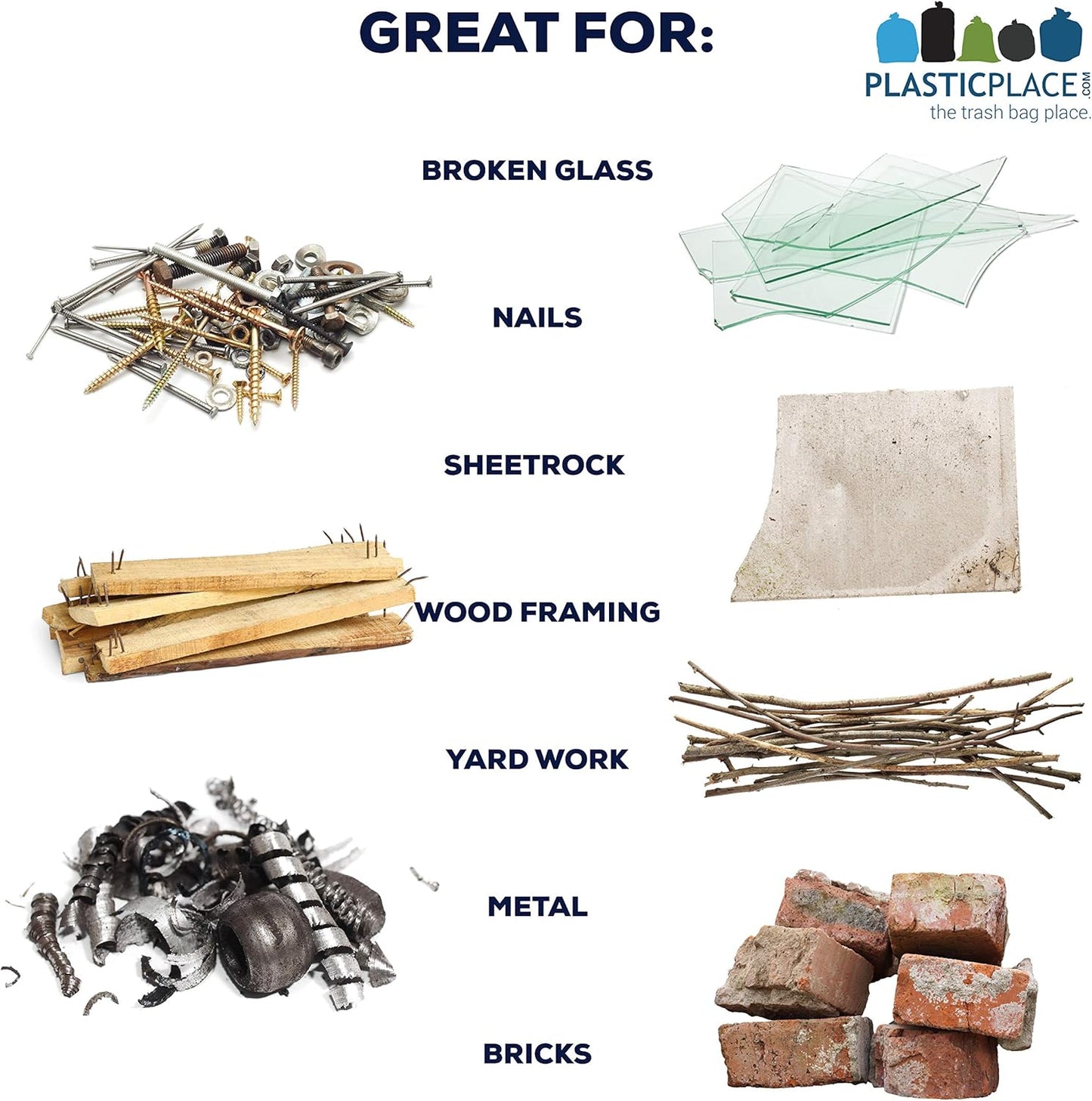 Plasticplace 42 Gallon Trash Bags |3.0 Mil | Orange Heavy Duty Contractor Trash Bags | 33" x 48", 50 Count (Pack of 1)