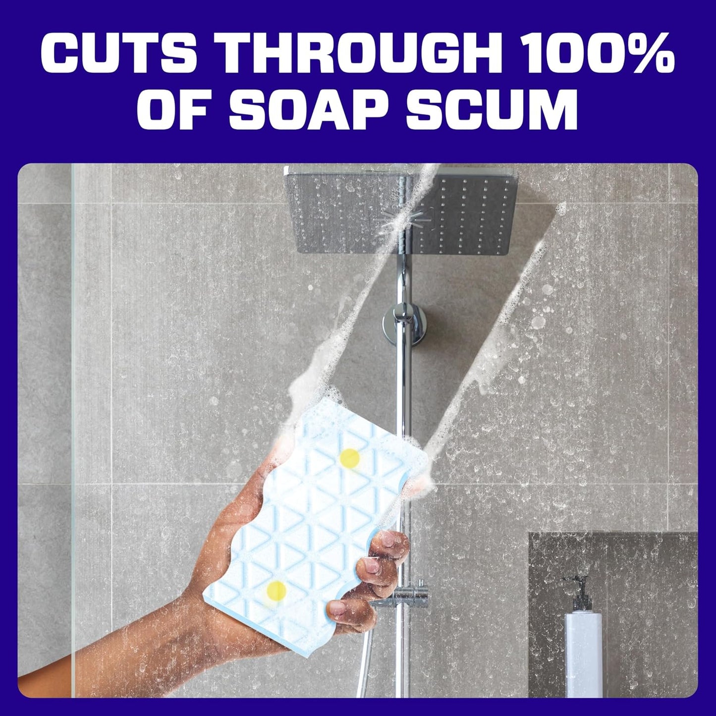 Mr. Clean Magic Eraser Sponge, Bathroom Cleaner, Soap Scum Shower & Tub Cleaner, 2 in 1 Bath, 7ct