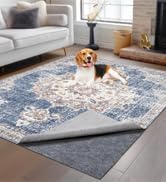 Non-Slip Rug Pads 5 x 8ft, 100% Waterproof Extra Large Area Rugs Non Skid Rug Pad for All Floors and Finishes Durable Hardwood Floor Protective Felt Keeps Rugs in Place, Safe and Secure