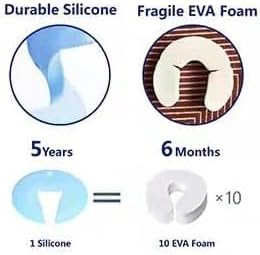 Silicone Door Pinch Guard and Door Slam Stopper, Durable Finger Pinch Guard, Prevents Pinch Injuries, Slamming Doors, Door Stopper for Kids, 6 Packs Blue.