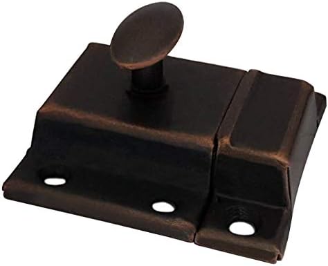 QCAA Oval Turn Cabinet Latch, for Cupboard & Other Furniture, Large, Antique Copper, Made in Taiwan, 4 Pack