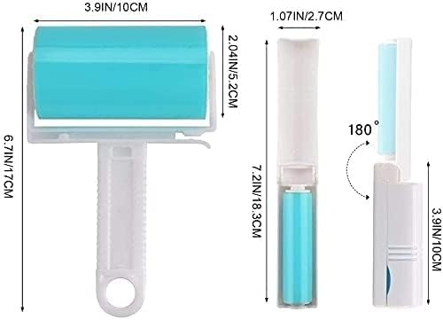 Washable Reusable Lint Roller 3 Pack, Portable Travel Sticky Dog Cat Hair Remover Cleaner with Cover Include Medium and Mini Size for Clothes, Pet Hairs, Carseats