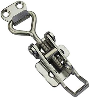 Adjustable Latch Buckle Cabinet Boxes Lever Handle Toggle Catch Latch Lock,Silver,Adjustable Range:97-123mm,2 Pcs