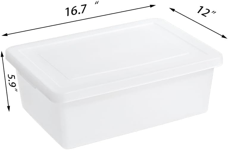 15 QuartStackable Plastic Storage Bins with Lids,Container to Organize Shoes and Crafts on Closet Shelves,Garage, Totes, Tubs Boxes Organizing 4 Pack (N-2L)