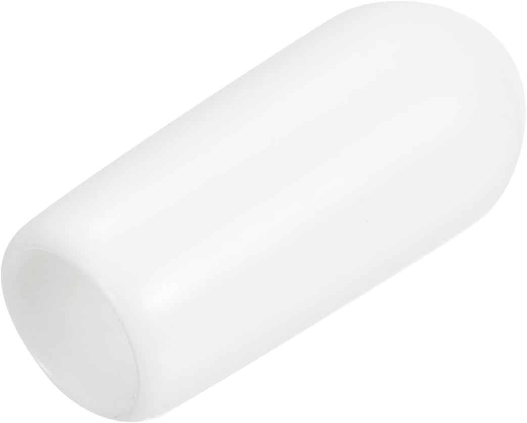 uxcell 20pcs Rubber End Caps 5.5mm ID Vinyl Round End Cap Cover Screw Thread Protectors White