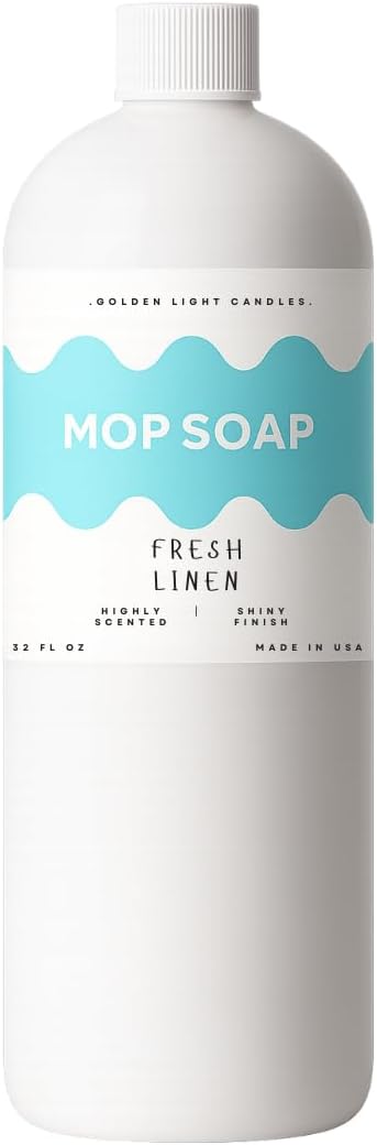Mop Soap – Highly Scented Luxury Floor Cleaner Concentrate – Fresh Linen Scent, Leaves Floors Shiny Without Any Residue – Multi-Surface Floor Mopping Solution, Made in USA, 32 oz
