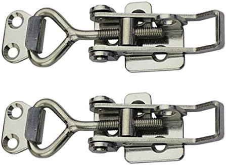 Adjustable Latch Buckle Cabinet Boxes Lever Handle Toggle Catch Latch Lock,Silver,Adjustable Range 126-148mm,2 Pcs