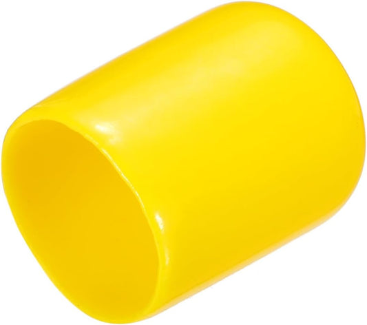 uxcell 20pcs Rubber End Caps 15mm ID Vinyl PVC Round Tube Bolt Cap Cover Screw Thread Protectors Yellow