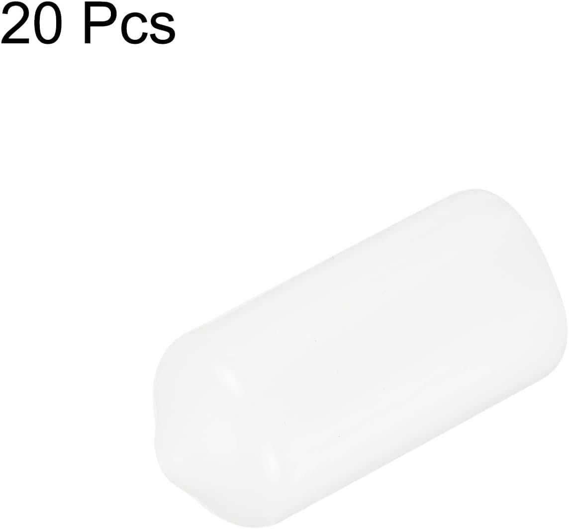 uxcell 20pcs Rubber End Caps 10.5mm ID Vinyl Round Tube Bolt Cap Cover Thread Protectors White
