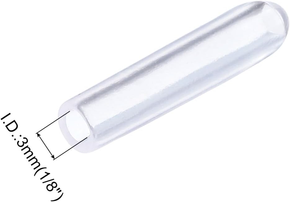 uxcell 20pcs Rubber End Caps 3mm(1/8") ID Vinyl PVC Round Tube Bolt Cap Cover Screw Thread Protectors Clear