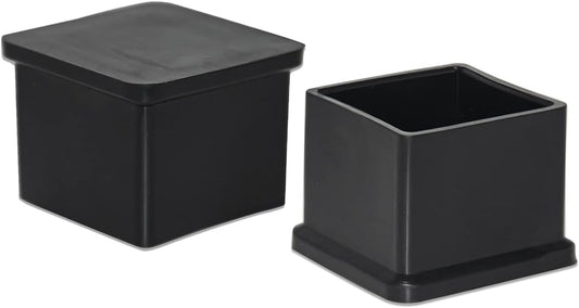 Flyshop Flexible Anti-Scratch PVC Patio Chair Table Leg Caps Tips Floor Protectors Square Furniture Covers, 20pcs, Black, 35 mm x 35 mm, 1-3/8" x 1-3/8"