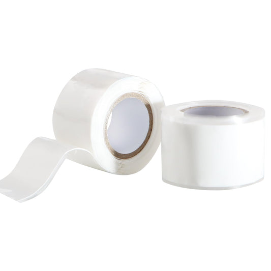 Self Fusing Silicone Tape 2 Rolls 1 in x 5' White Waterproof Rubber Leak Proof Sealing Rubber Self-amalgamating Tape for Emergency Hot and Cold Water Pipe Repairs and Tool Fixation