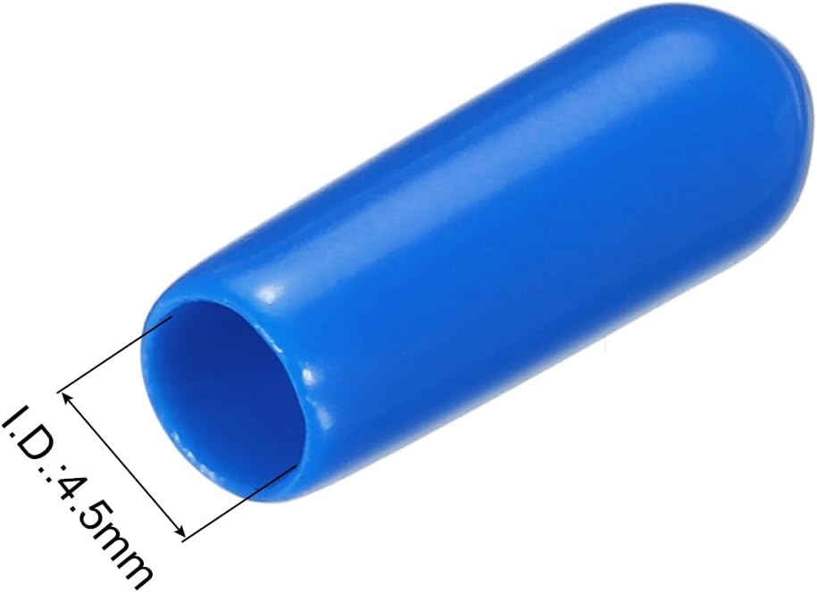 uxcell 20pcs Rubber End Caps 4.5mm ID Vinyl PVC Round Tube Bolt Cap Cover Screw Thread Protectors Blue