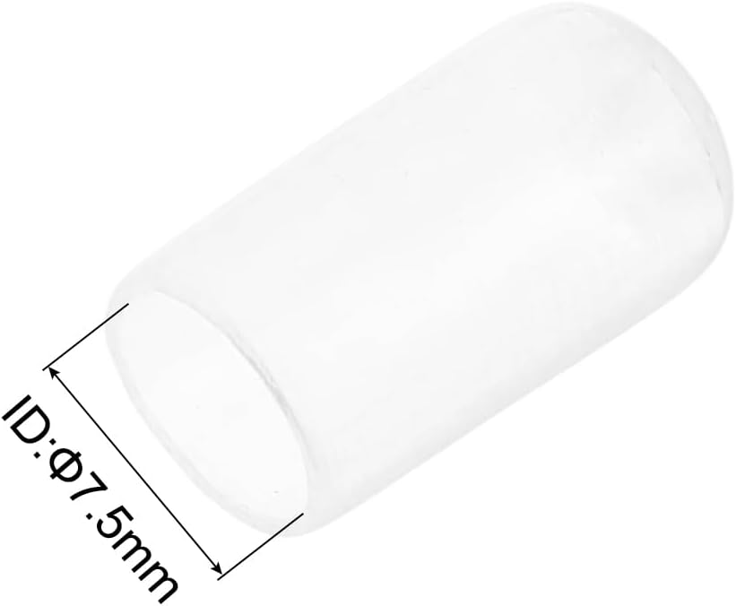 uxcell 20pcs Rubber End Caps Protective Caps 7.5mm ID Vinyl PVC Round Tube Bolt Cap Cover Screw Thread Protectors, Clear