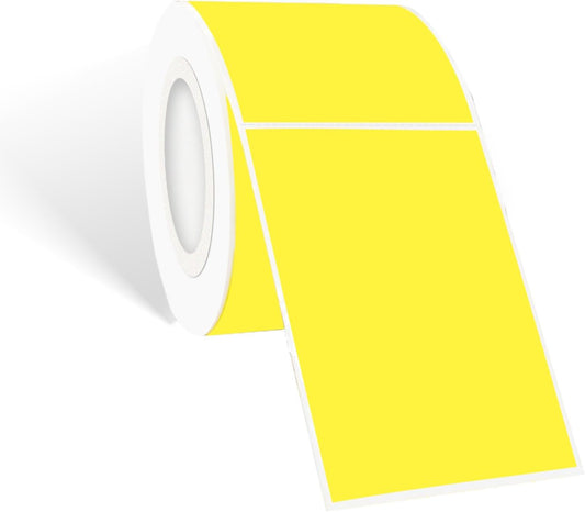 STARLIBOO Colored Labels Stickers 3 x 2 Inch, Rectangle Moving Labels Stickers, 250Pcs Garage Sale Price Stickers, Adhesive Moving Labels for Boxes (Yellow)