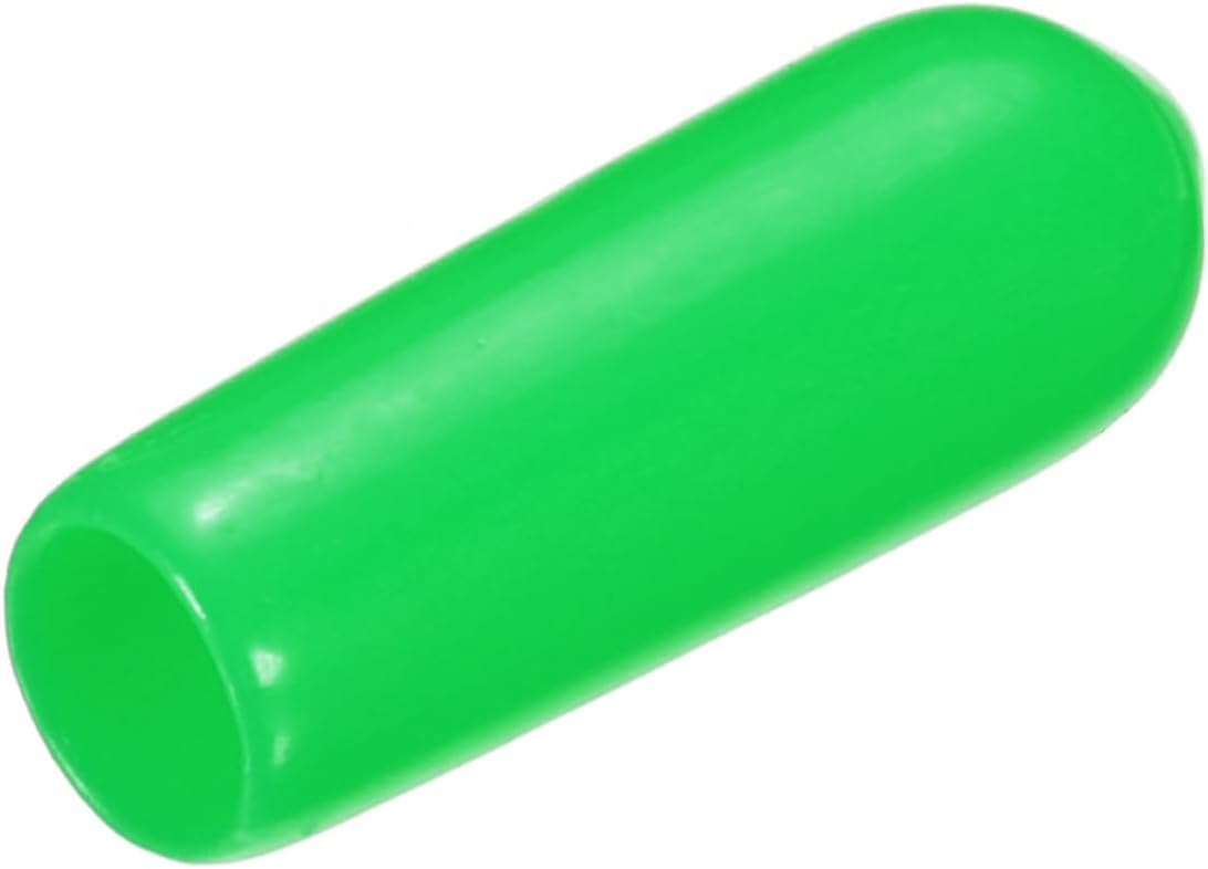 uxcell 20pcs Rubber End Caps 4mm ID Vinyl PVC Round Tube Bolt Cap Cover Screw Thread Protectors Green