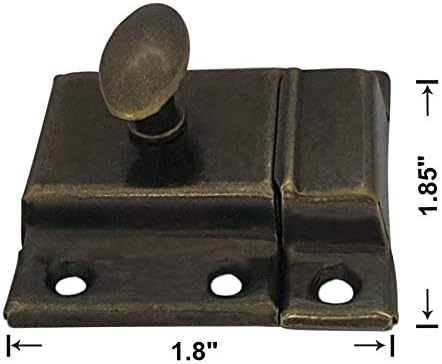 QCAA Oval Turn Cabinet Latch, for Cupboard & Other Furniture, Small, Antique Brass, Made in Taiwan, 2 Pack