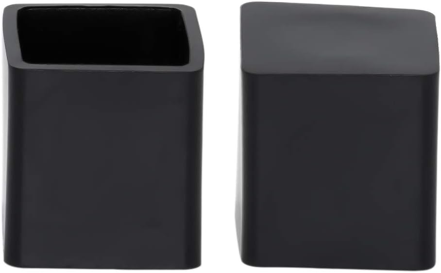 Flyshop Flexible Anti-Scratch PVC Patio Chair Table Leg Caps Tips Floor Protectors Square Furniture Covers, 20pcs, Black, 19 mm x 19 mm, 3/4" x 3/4"