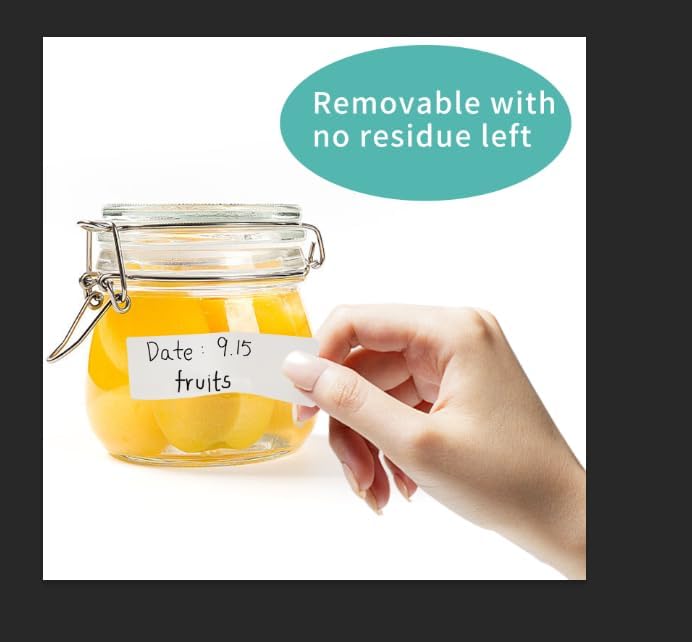 Removable Freezer Labels Stickers, 1 x 3 Inch Blank Removable Freezer Labels Food Storage Stickers, Date Label Waterproof Oil Resistant Easy Clean No Residue- 250 Sheets