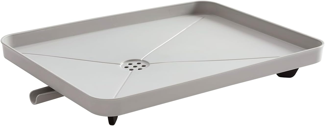 Dish Drying Rack 3 Piece Dish Drainer with Drainboard Set for Kitchen Counter – Dish Rack with Removable Utensil Holder & Swivel Spout for Countertop – DishRack for Plates, Cups & More, Silver