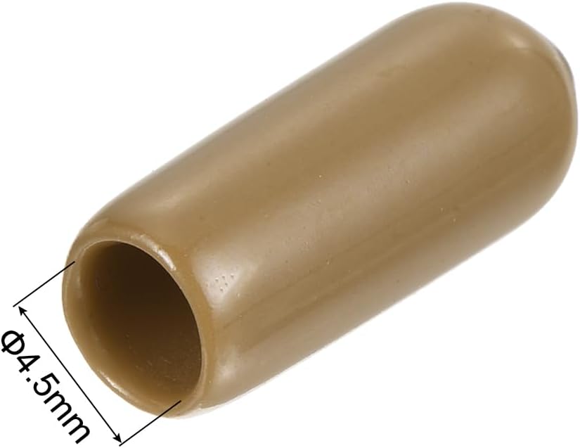 uxcell 20pcs Rubber End Caps 4.5mm(3/16") ID Vinyl PVC Round Tube Bolt Cap Cover Screw Thread Protectors Light Brown