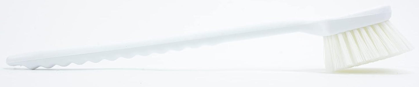 SPARTA Plastic Large Scrub Brush, Kitchen and Utility Brush with Long Handle for Cleaning, 20 Inches, White (Pack of 2)